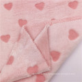 Elegant Pink Cut Flower Polyester Knitted Flannel Fabric